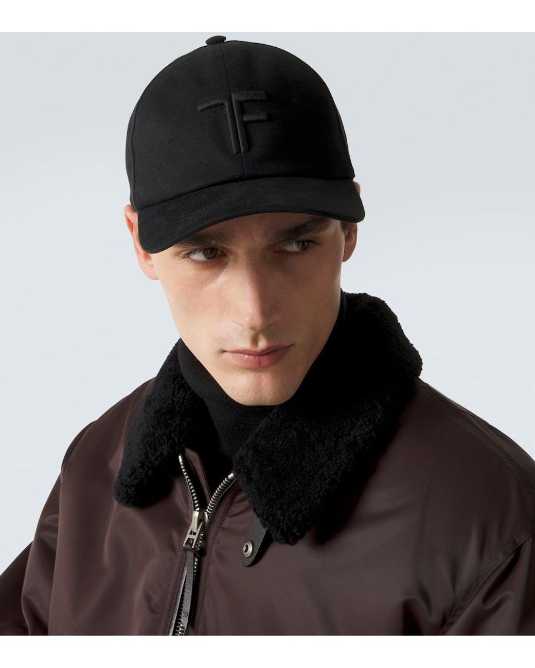 Tom Ford Bestickte Baseballcap Aus Baumwolle in Black für Herren