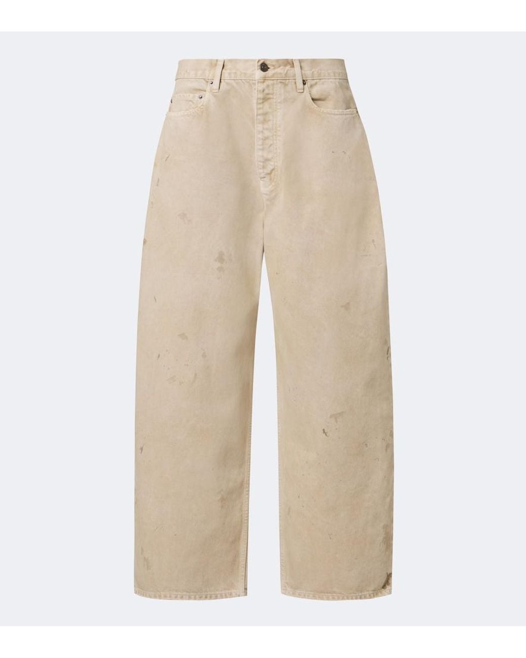 Balenciaga Natural Distressed Wide-Leg Jeans for men