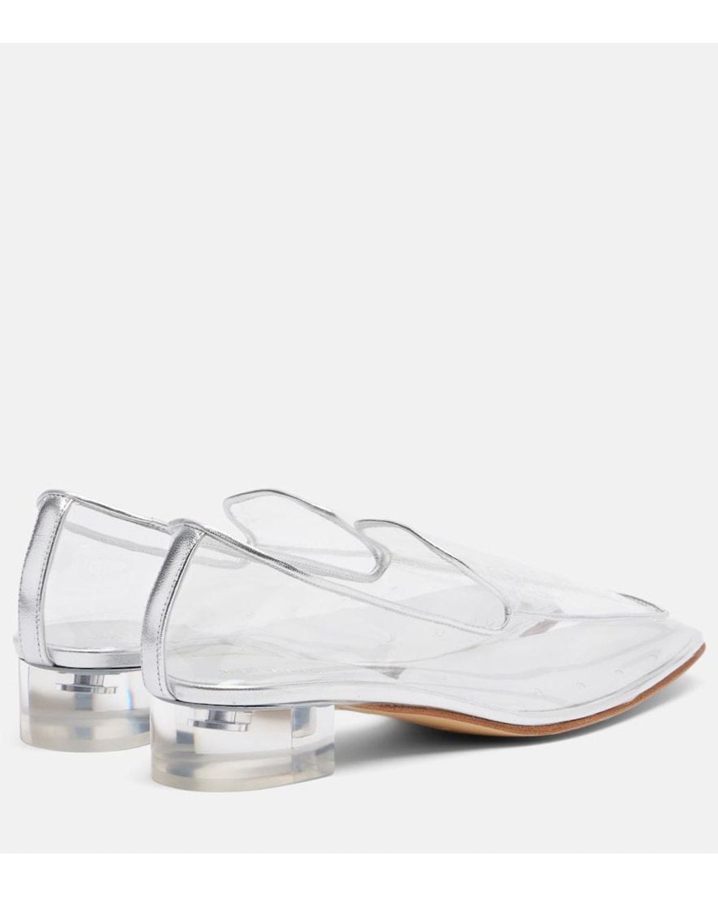 Herbert Levine White Clear The Air 30 Pvc Loafer Pumps