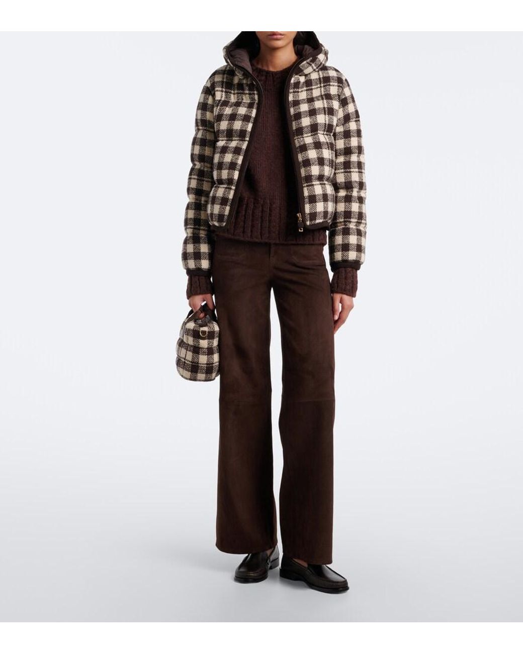 FRAME Brown Le Slim Palazzo Suede Wide-Leg Pants