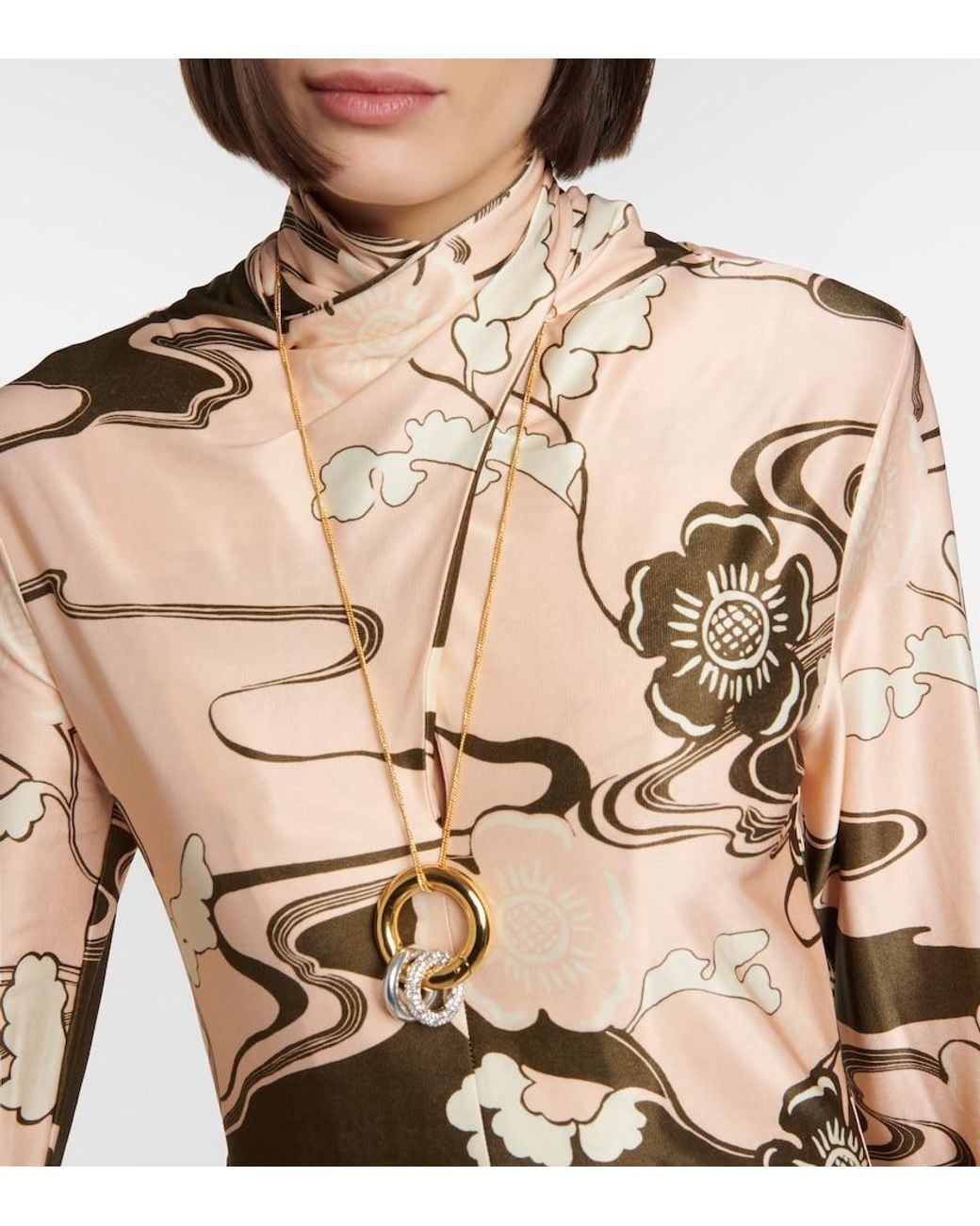 Jil Sander Natural Printed Midi Dress