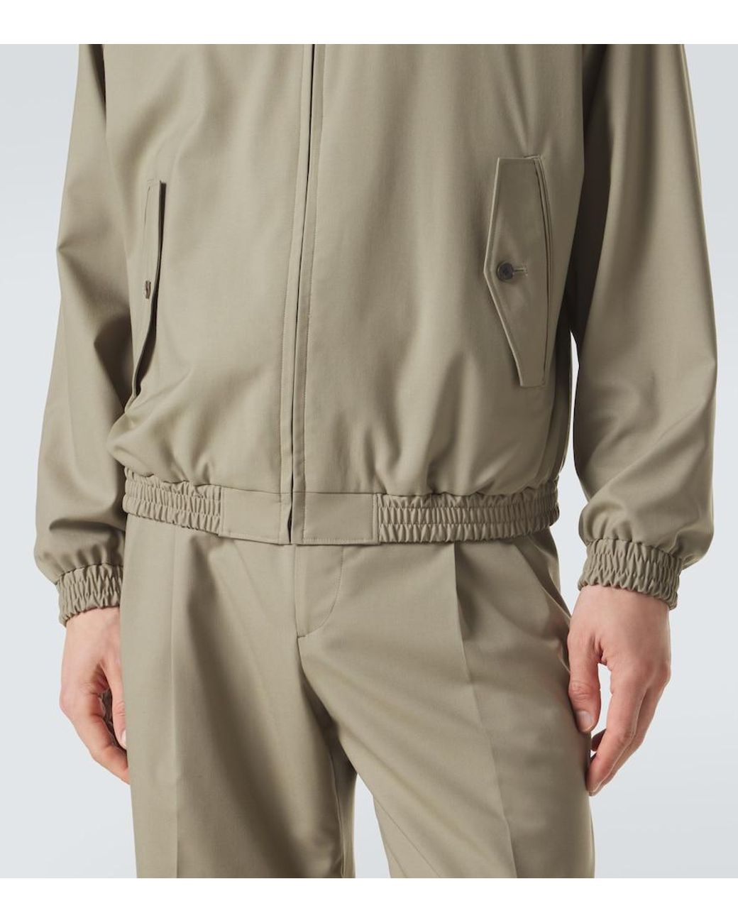 Auralee Green Wool Blouson Jacket for men