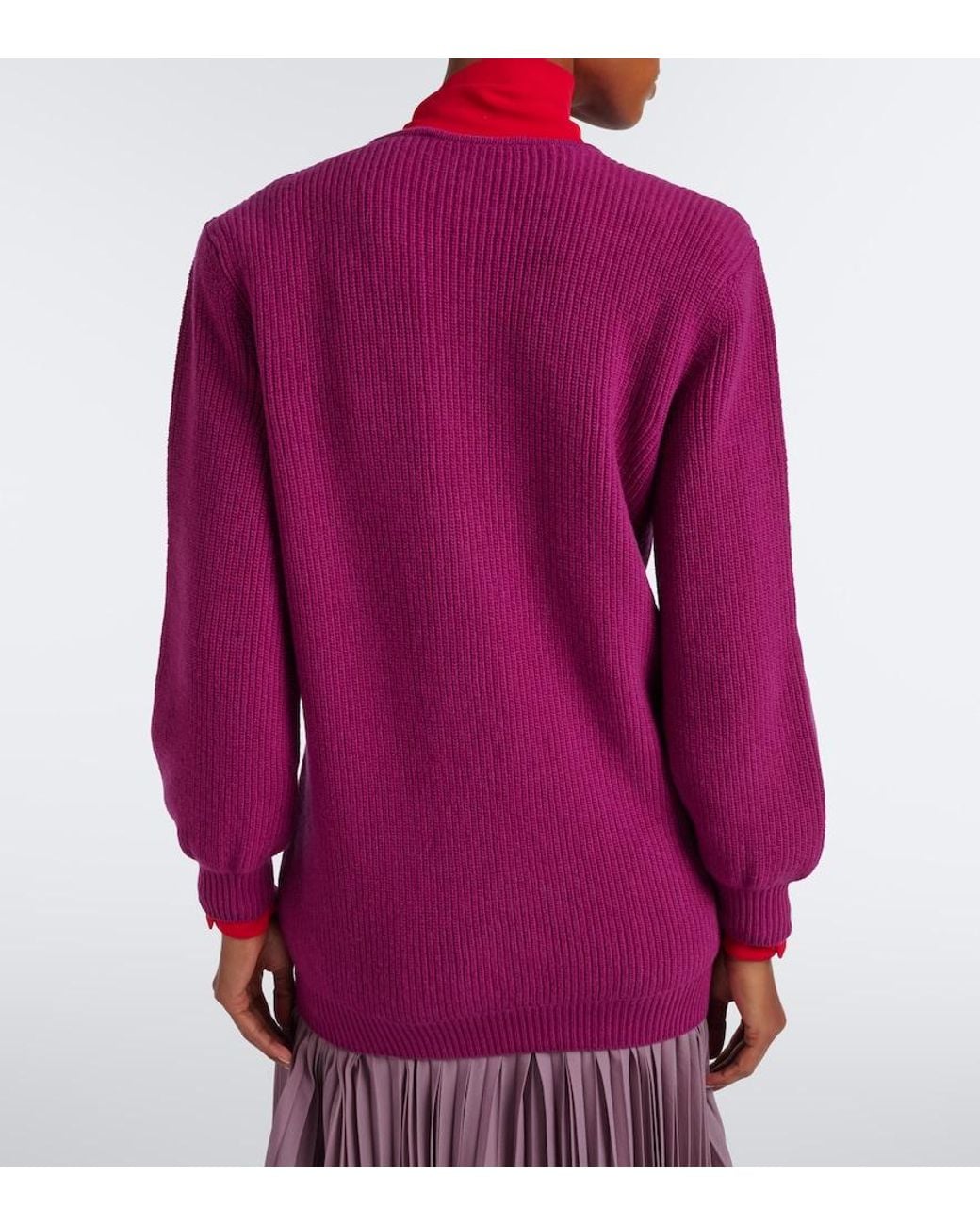 Valentino Garavani Purple Oversized Virgin Wool Sweater