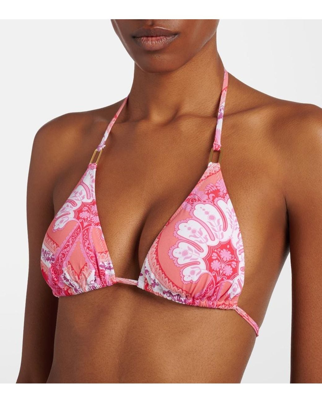 Melissa Odabash Pink Bedrucktes Bikini-Oberteil Cancun