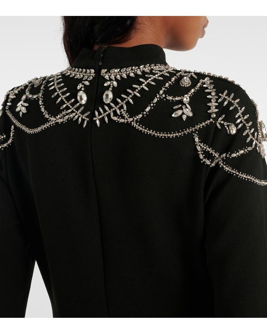 Jonathan Simkhai Black Odetta Embellished Midi Dress