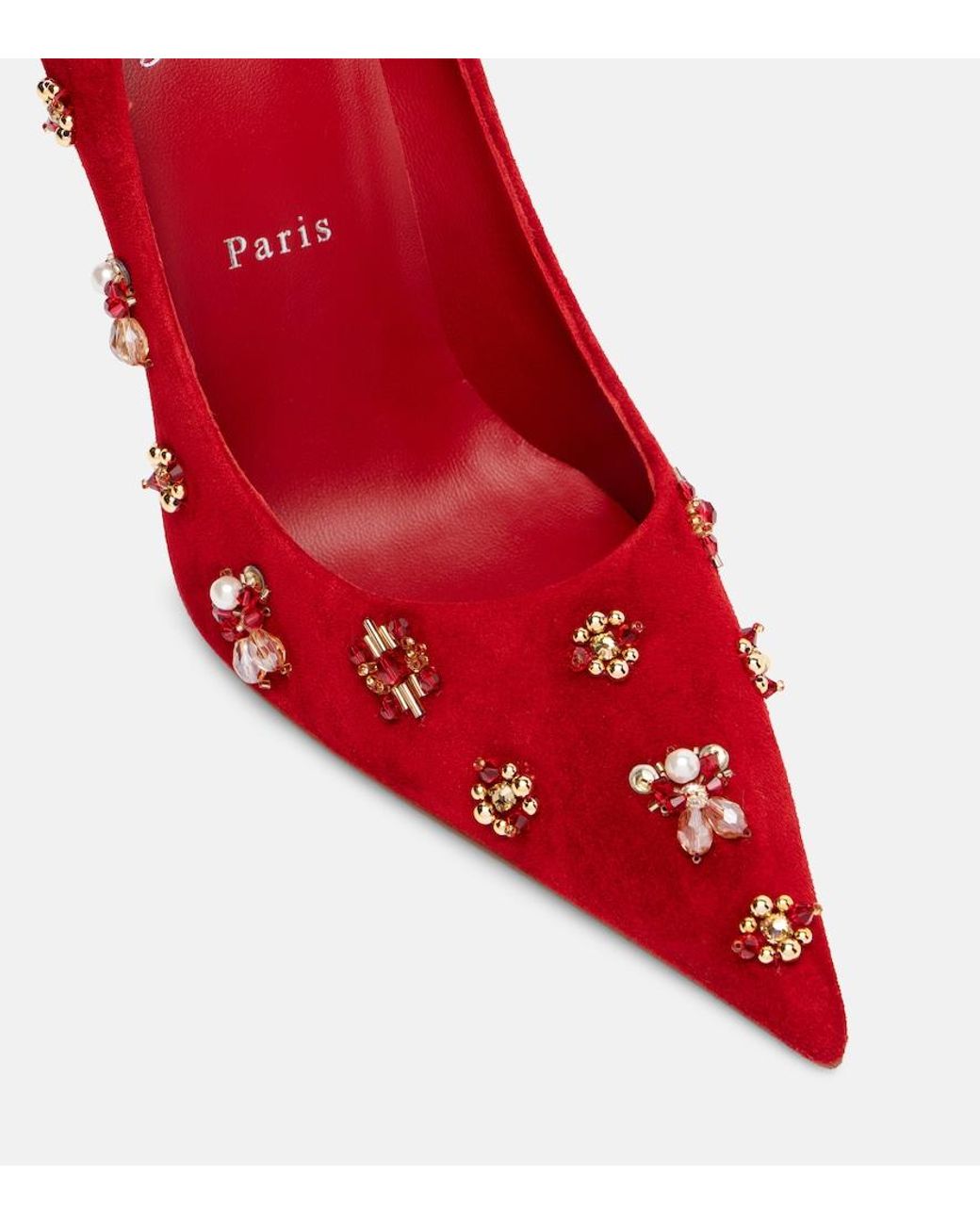 Christian Louboutin Red Mix Kate 100 Suede Pump