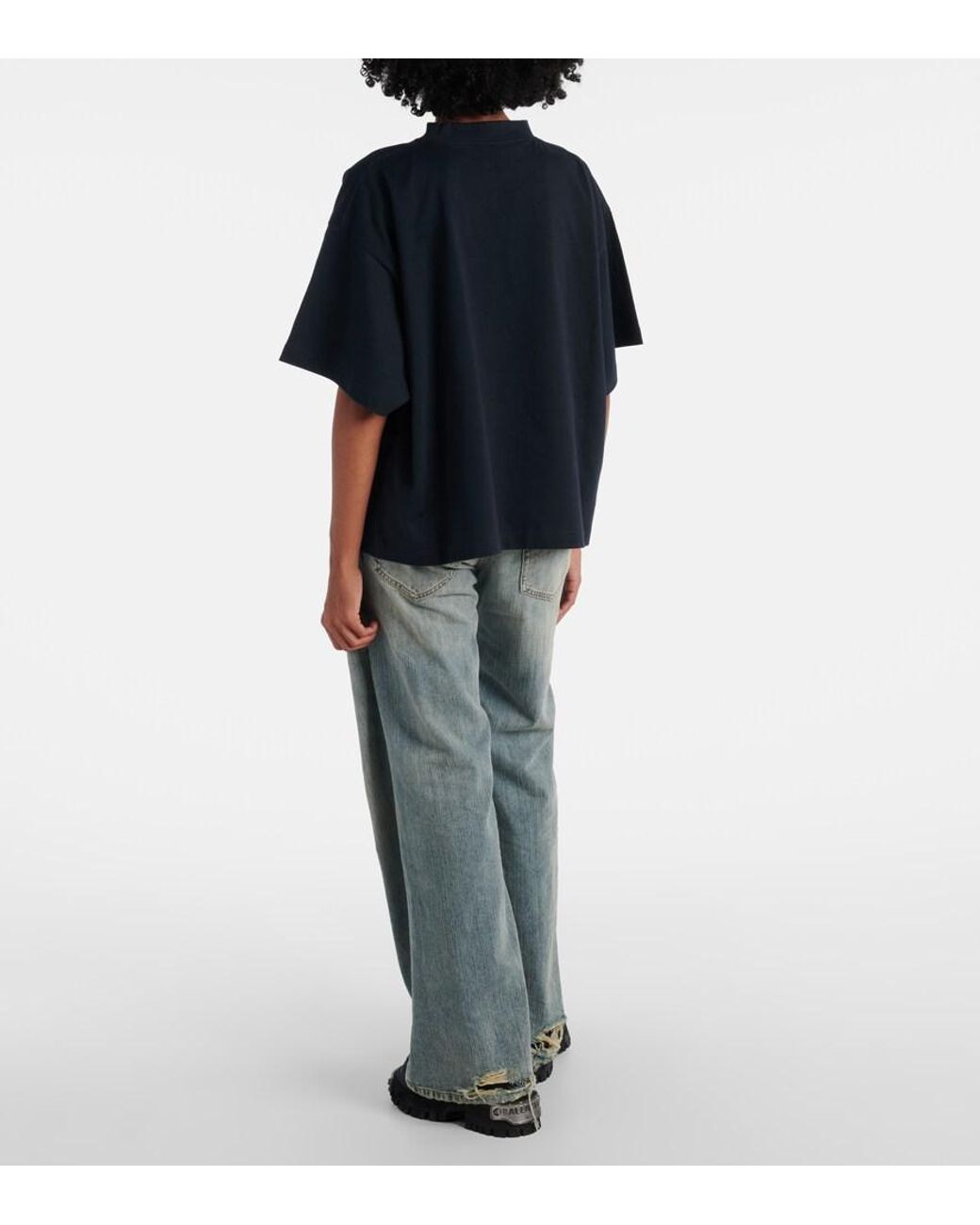 Balenciaga Blue T-Shirt Aus Baumwoll-Jersey