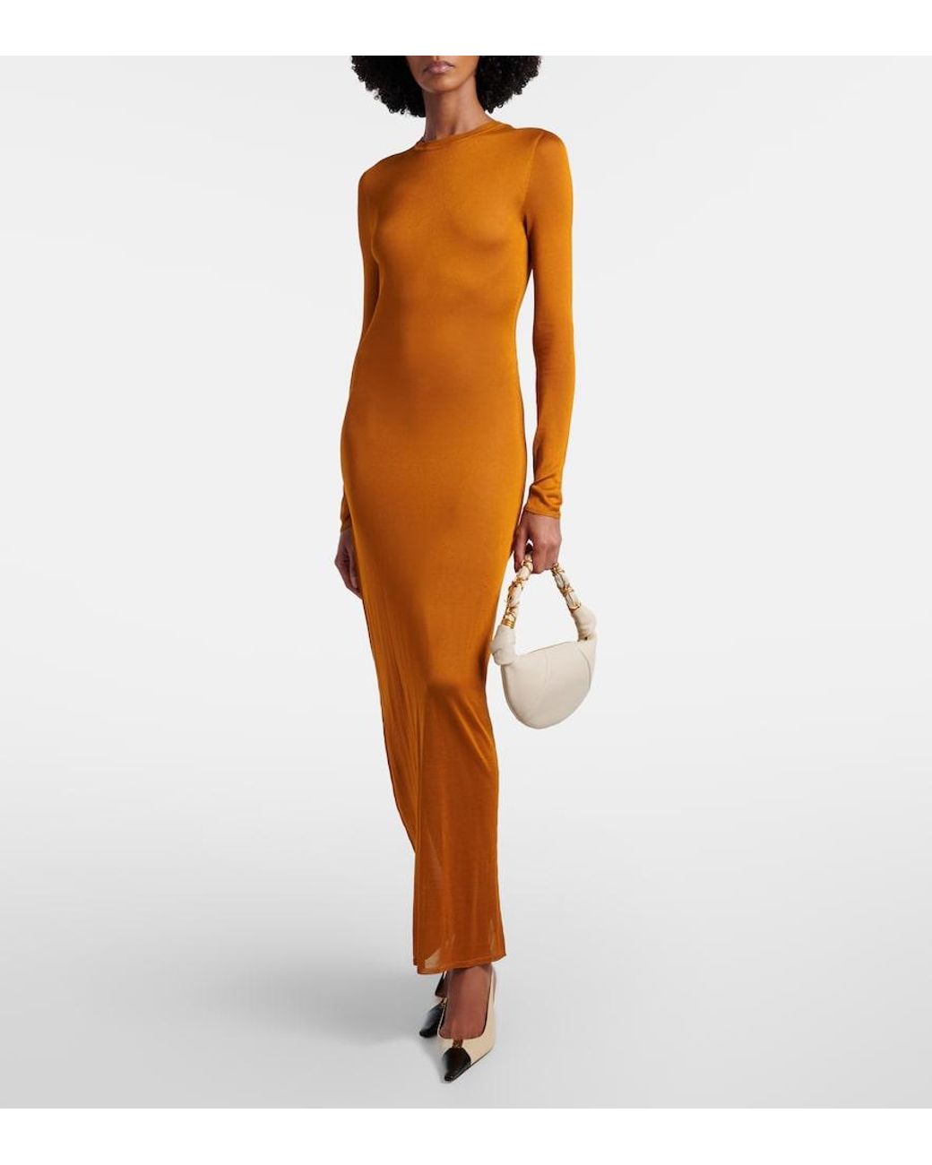 Saint Laurent Natural Amalia Mini Leather Top-Handle Bag