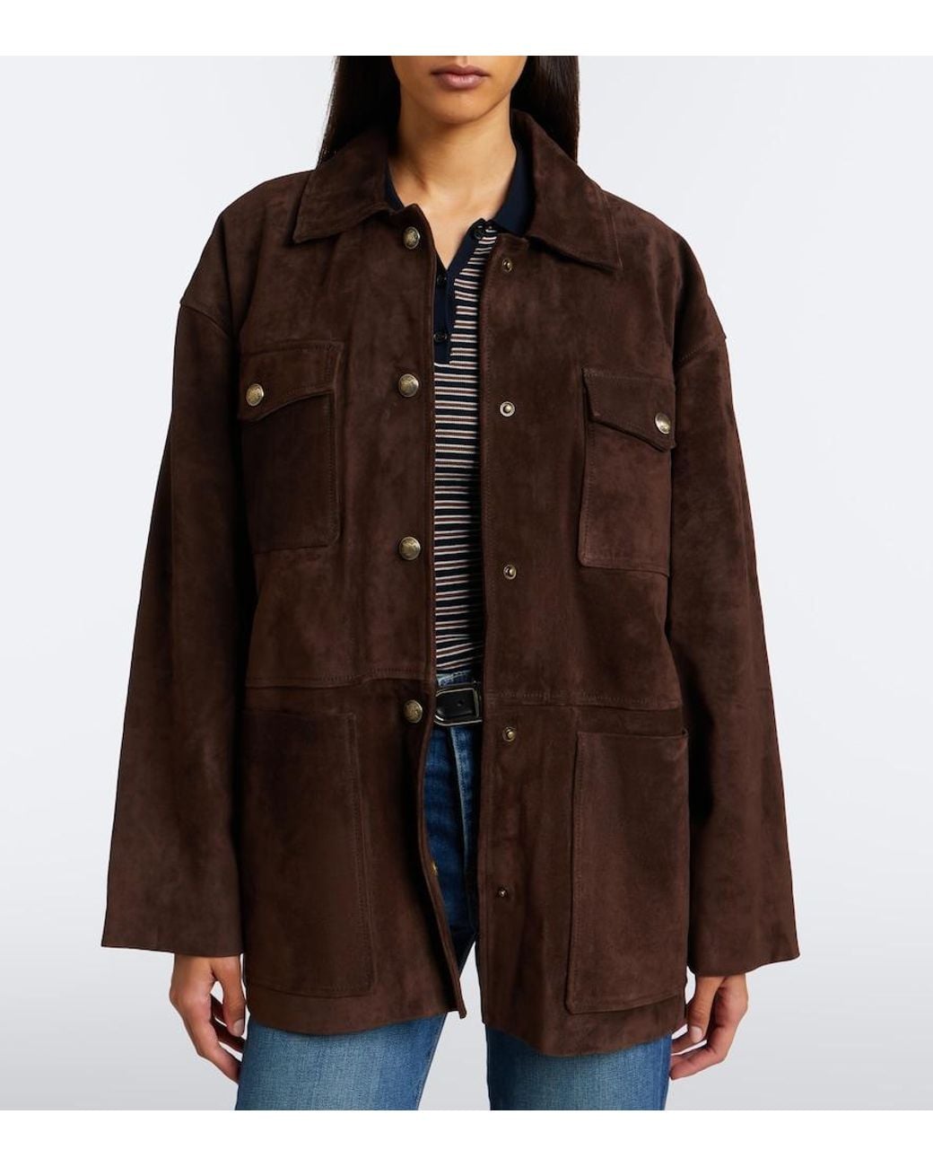 Nili Lotan Brown Mirra Suede Jacket