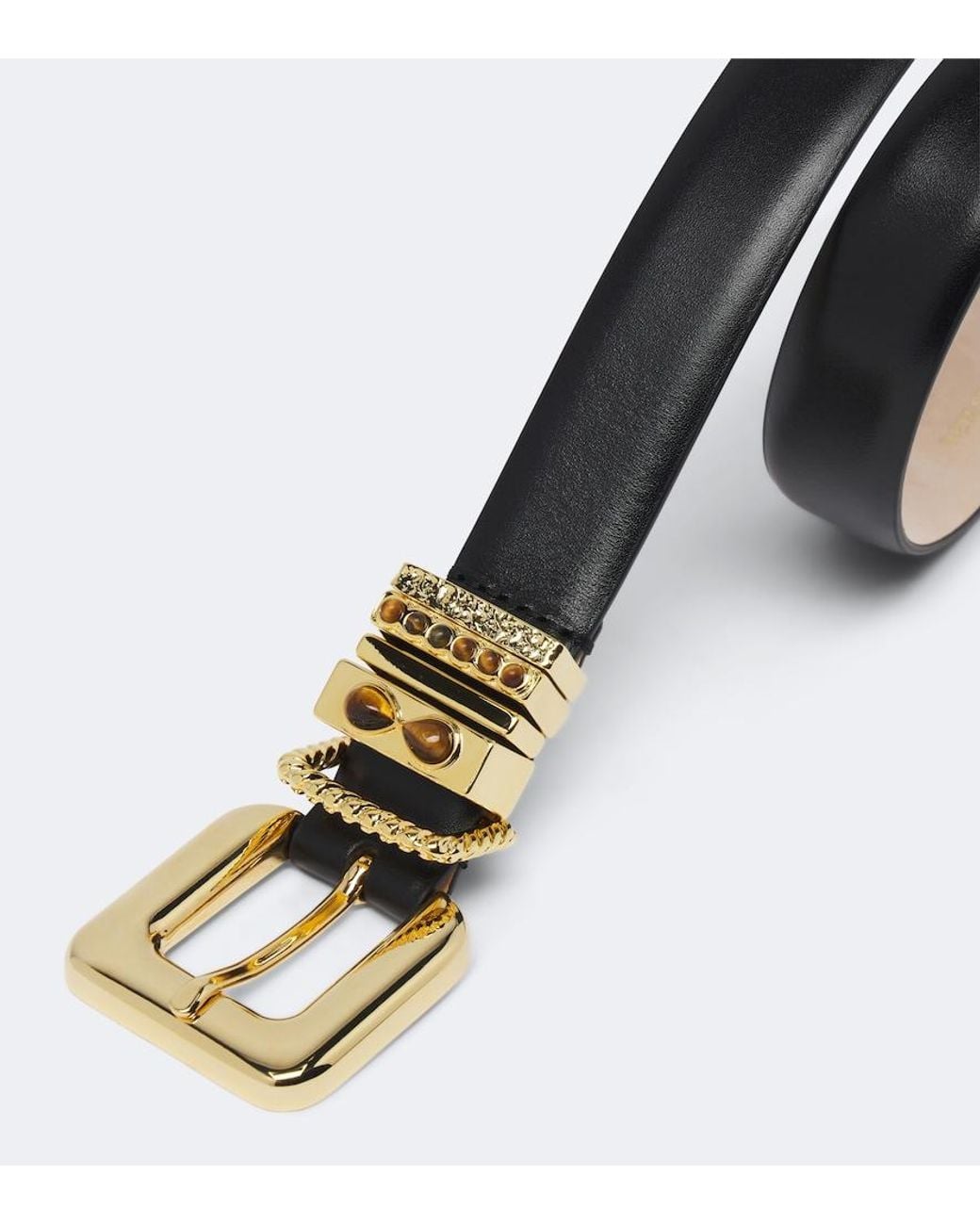 DEHANCHE Black Mara Embellished Leather Belt