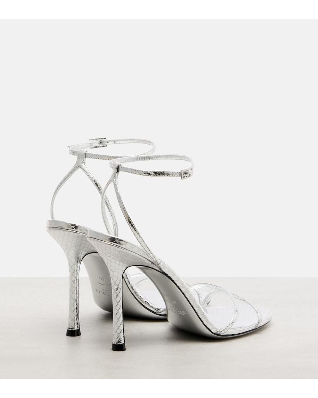 Jimmy Choo White Leo 100 Snake-Effect Leather Sandals