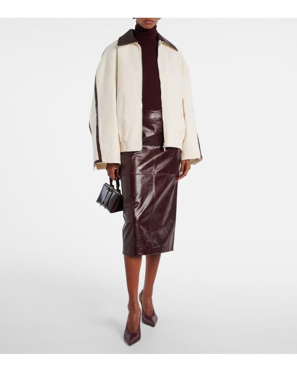JACQUES WEI Natural Leather-Trimmed Cotton Jacket