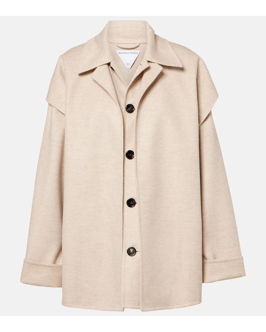 Bottega Veneta Natural Wool And Cashmere Car Coat