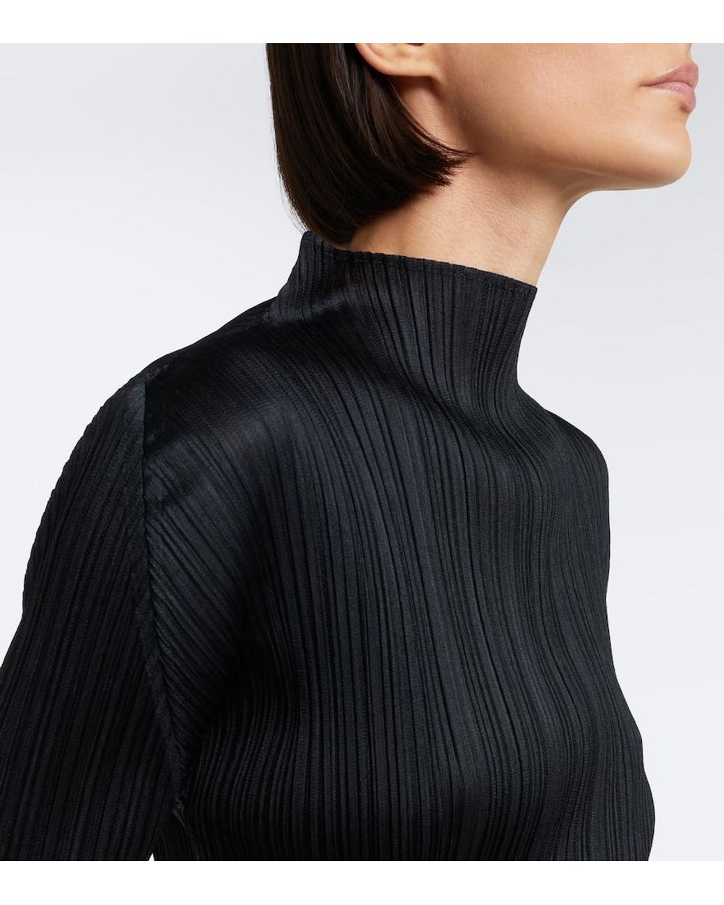 Pleats Please Issey Miyake Black Basics Pleated Top
