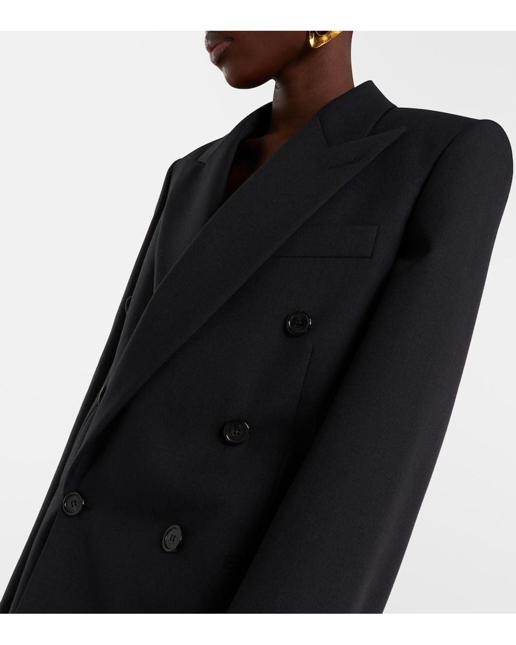Saint Laurent Black Double-Breasted Wool Blazer