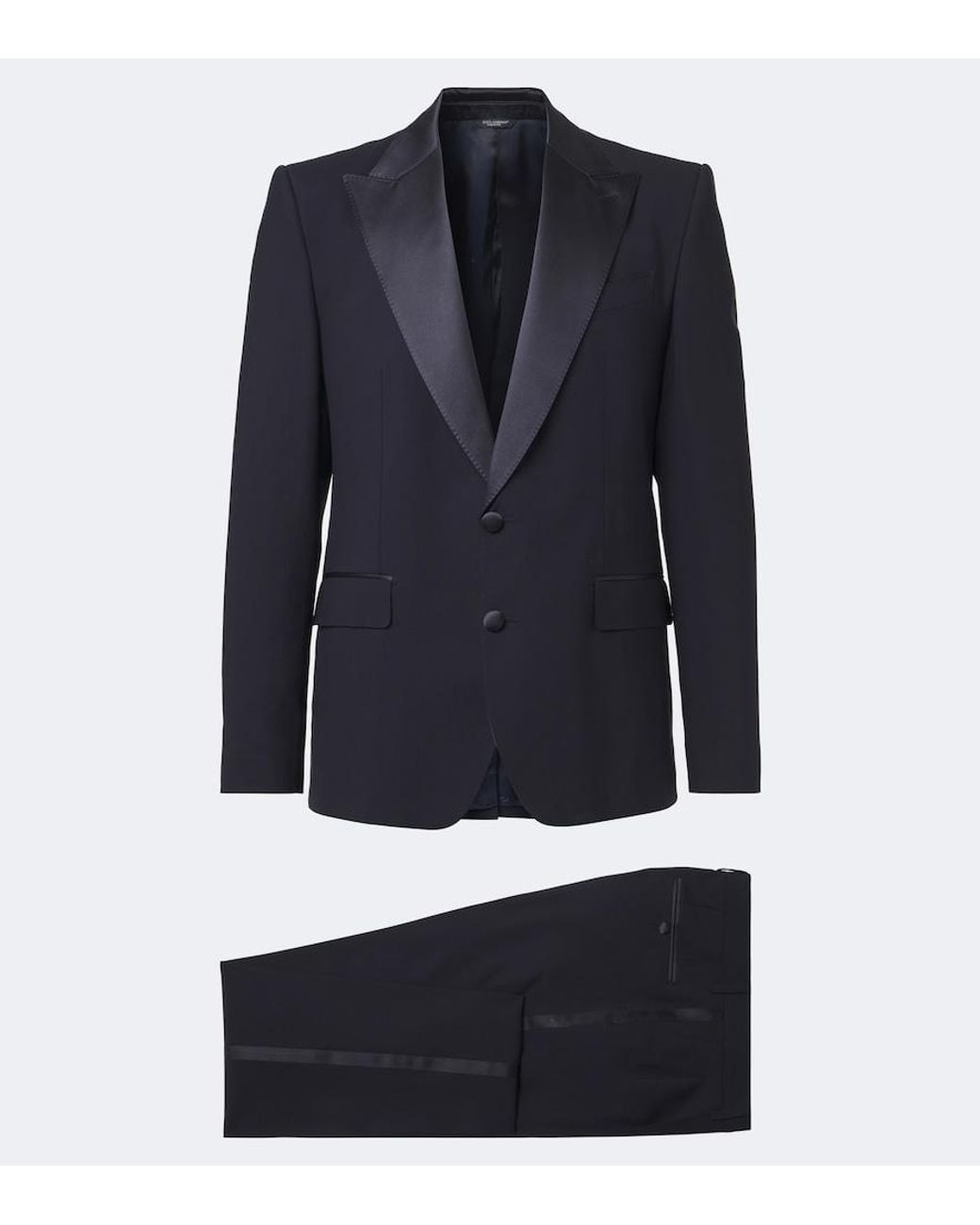 Dolce & Gabbana Blue Wool And Silk-Blend Tuxedo for men