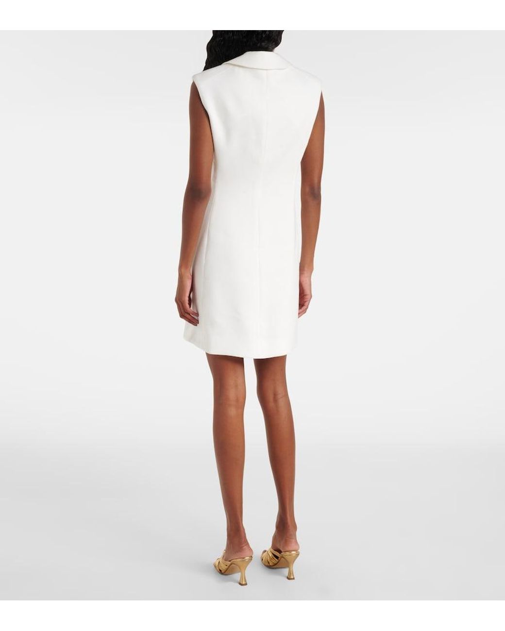 Veronica Beard White Fairfax Linen-Blend Minidress