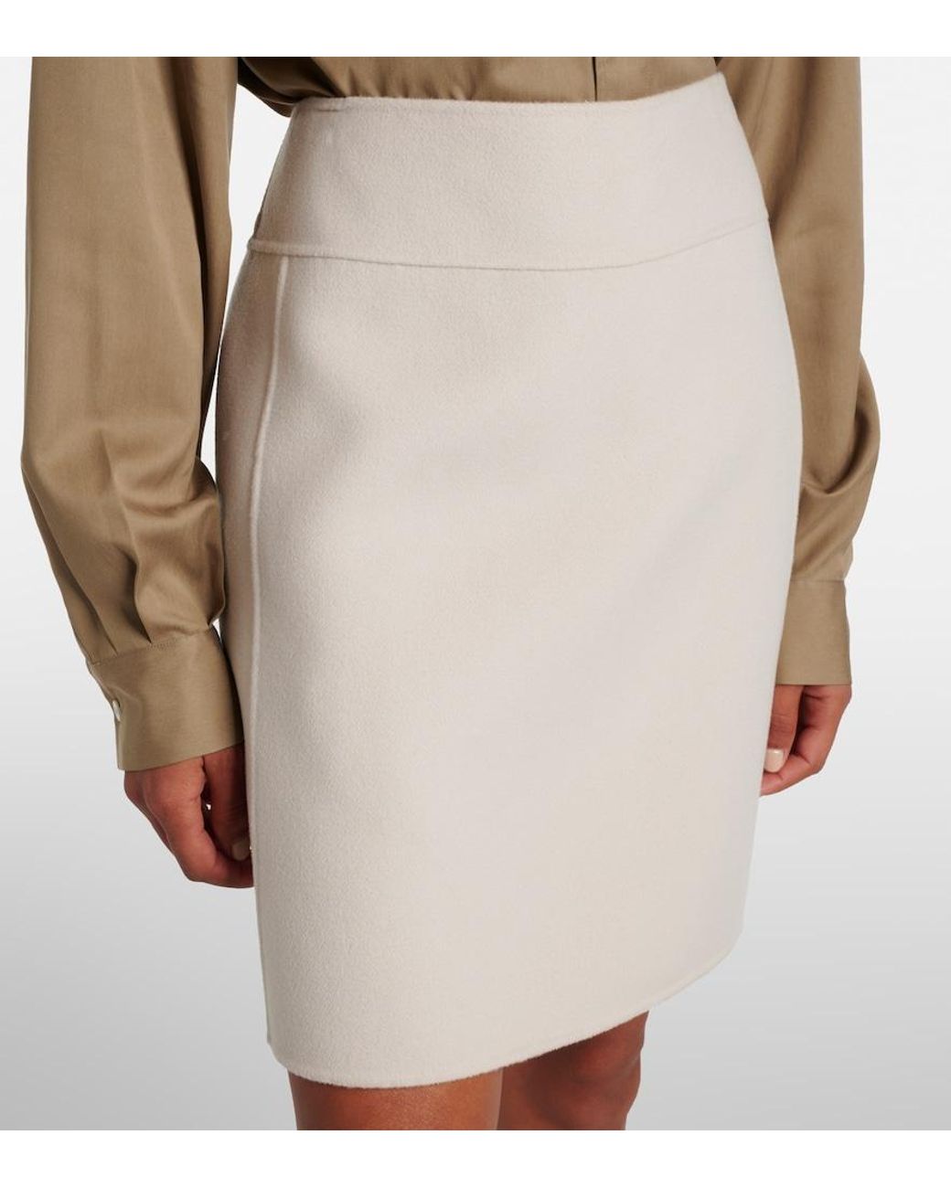 Max Mara White Wool Miniskirt