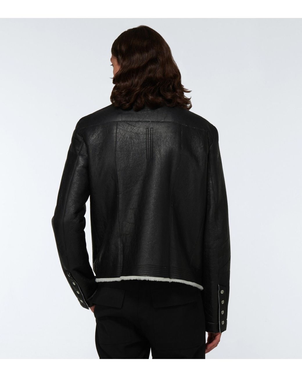 即納&大特価】 Rick Owens fw20 Bauhaus シアリングジャケット レザー