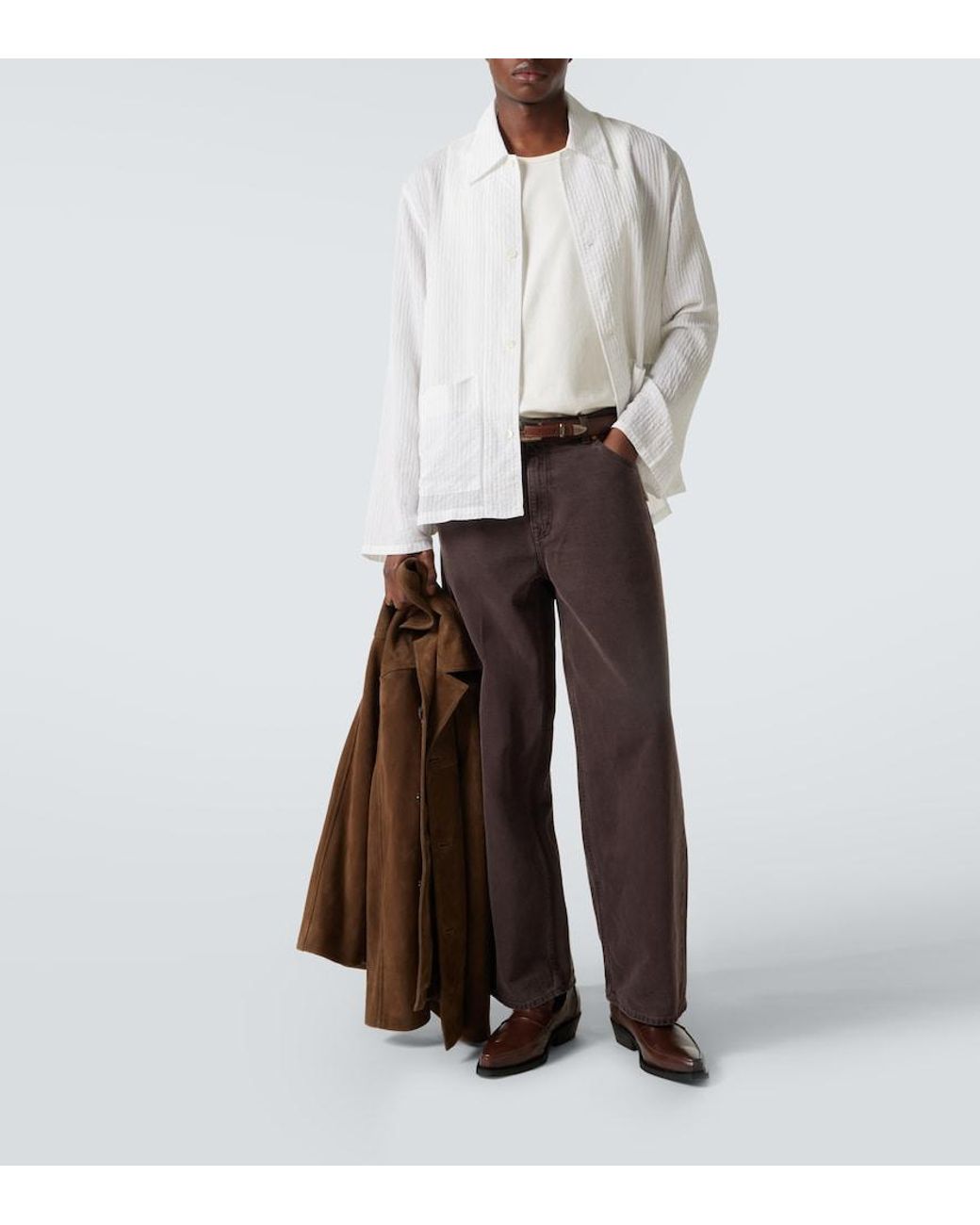 Our Legacy White Haven Striped Overshirt for men