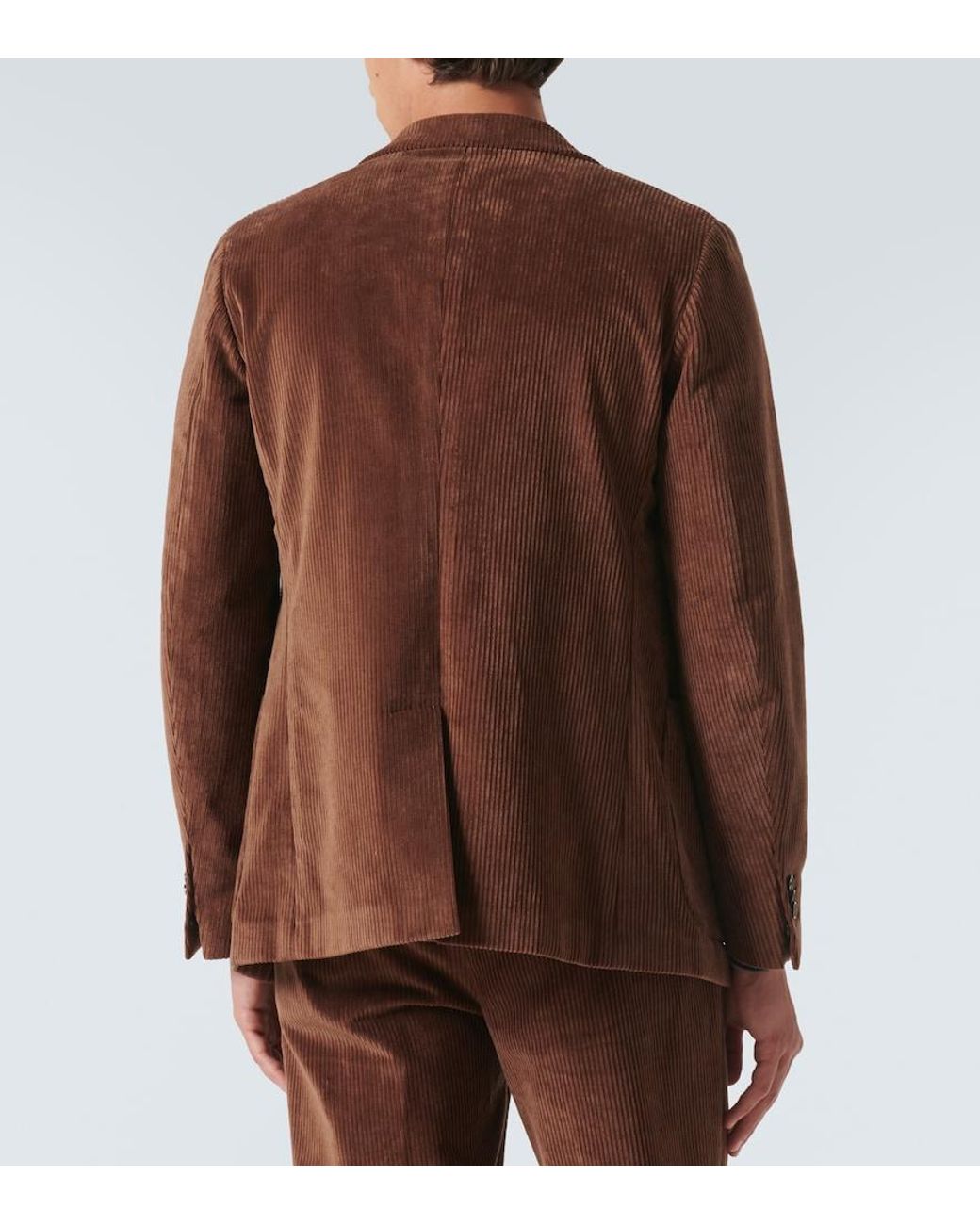 Slowear Brown Cotton Corduroy Blazer for men