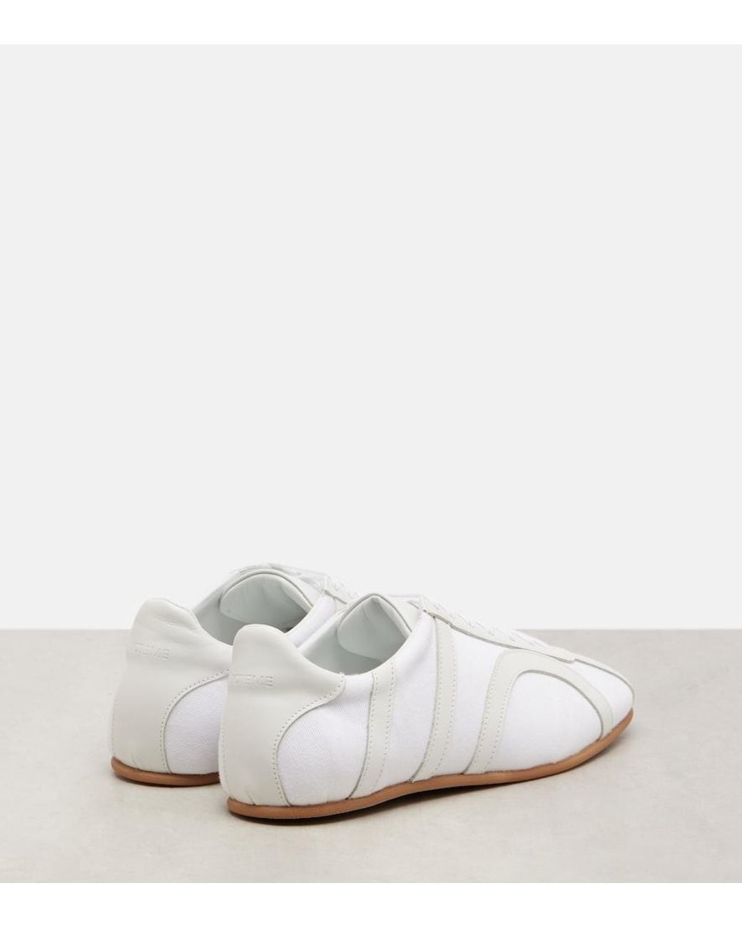 Totême  White Leather-Trimmed Sneakers