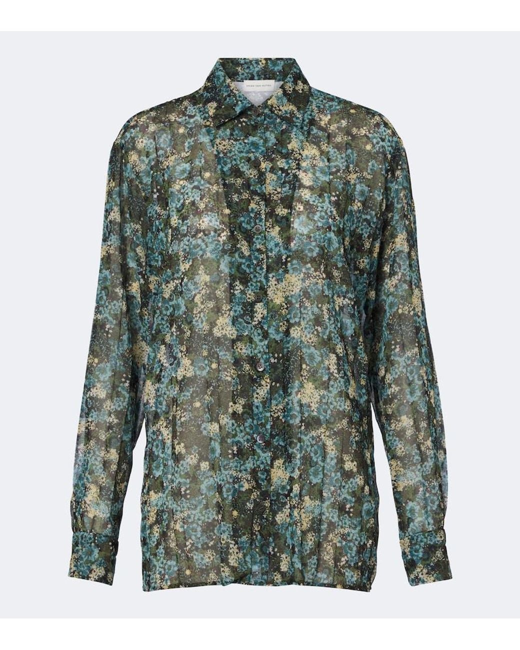 Dries Van Noten Green Floral Shirt
