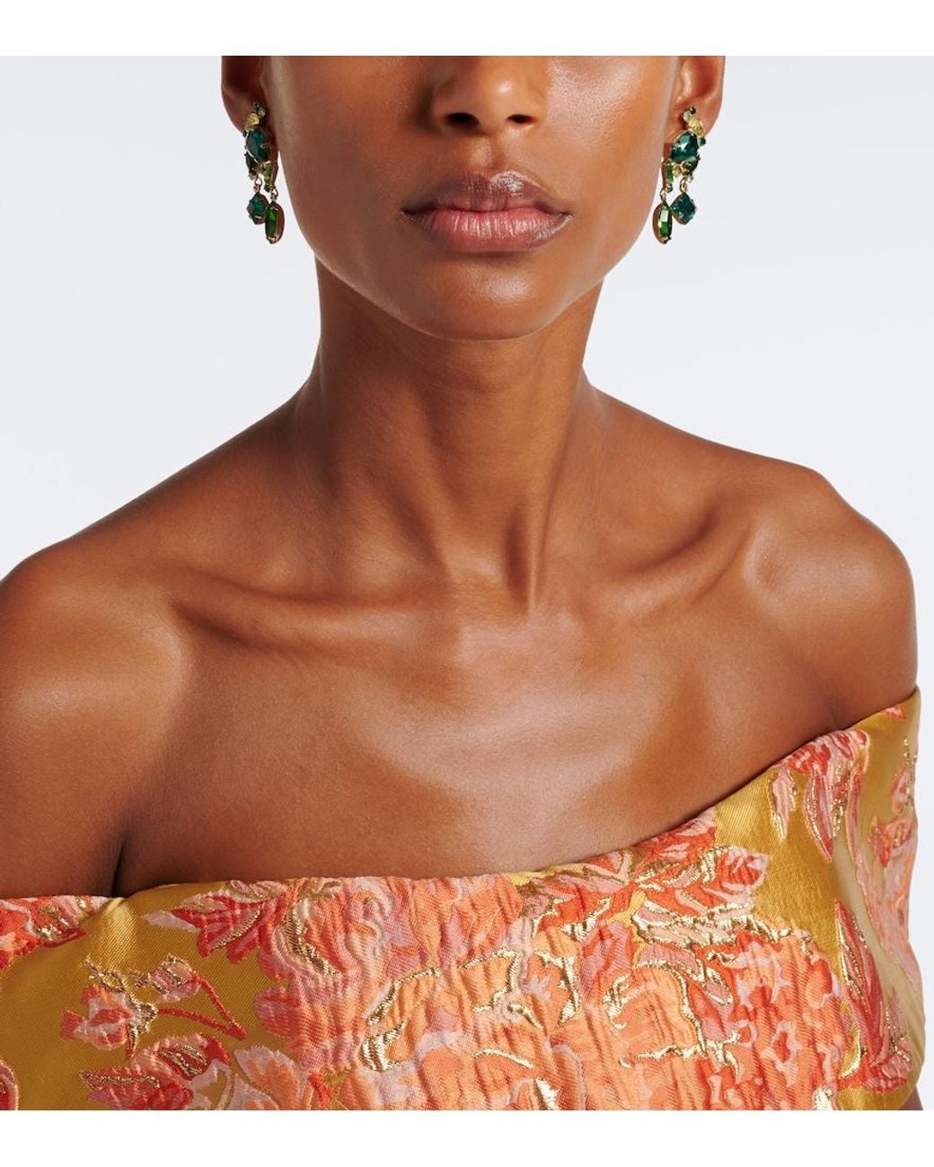 Jennifer Behr Green Ambra Crystal-Embellished Drop Earrings