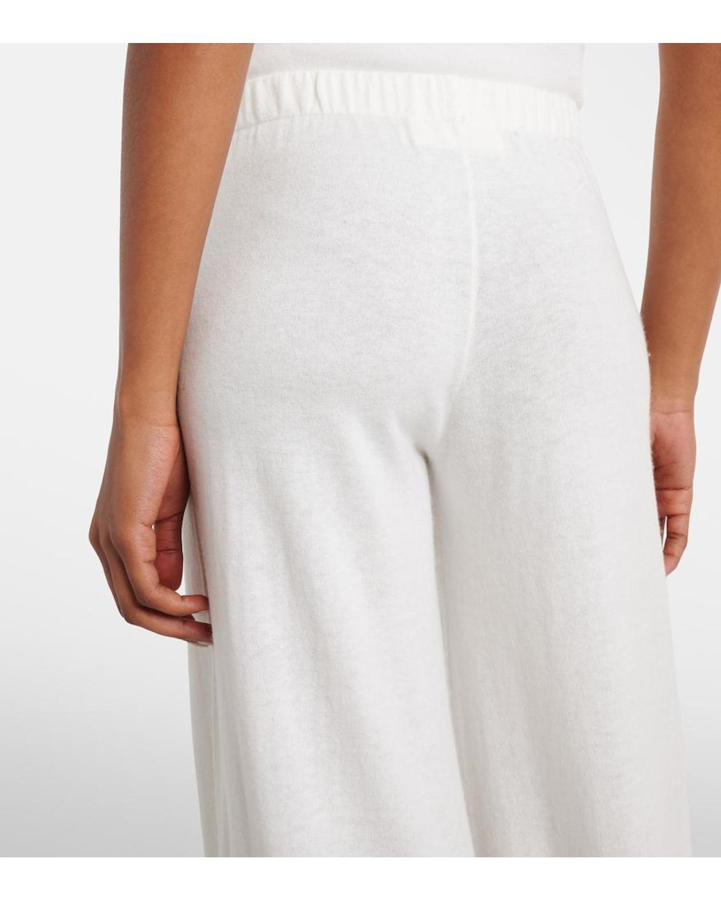 Lisa Yang White Aina Cotton And Cashmere Wide-Leg Pants