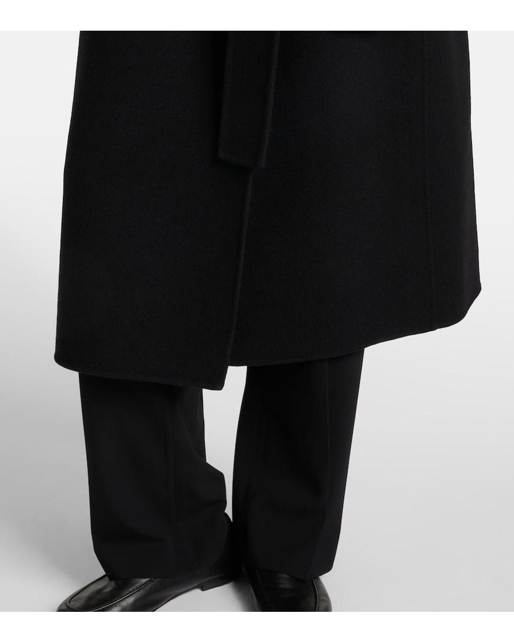 The Row Black Malika Wool-Blend Coat