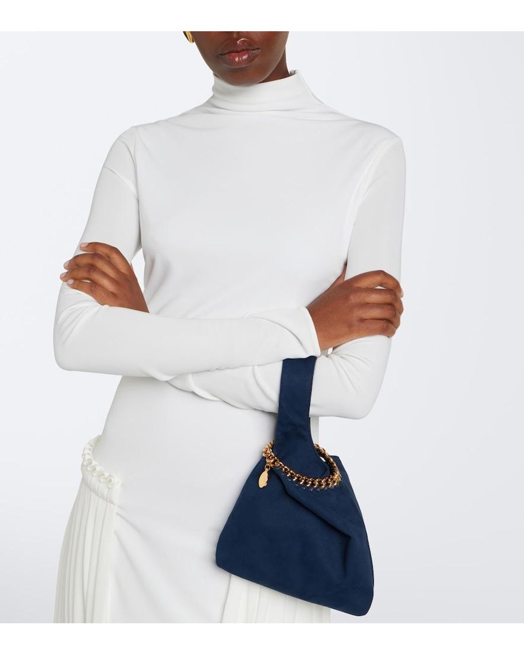 Stella McCartney Blue Falabella Small Top Handle Bag