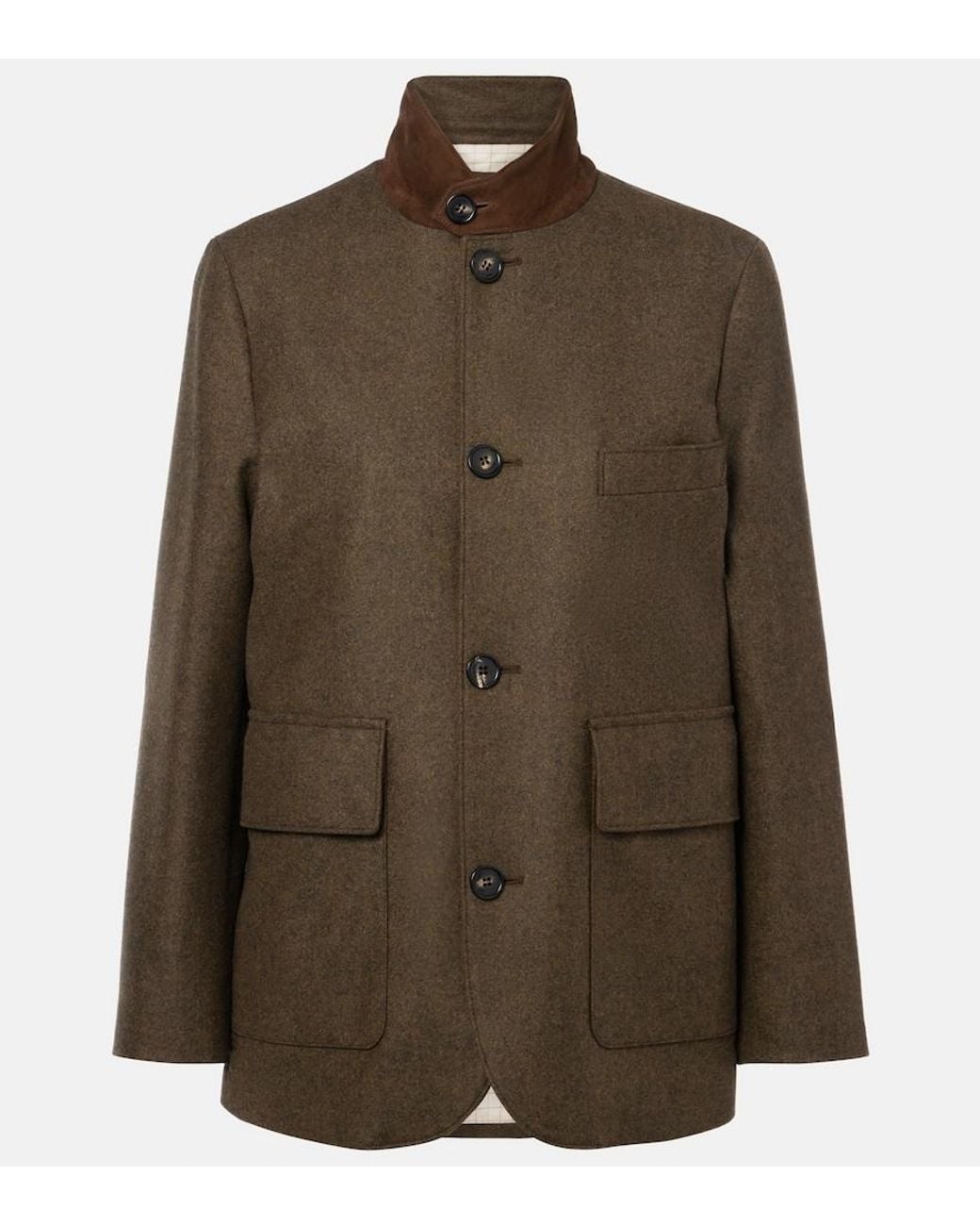 Loro Piana Green Wool And Cashmere Jacket