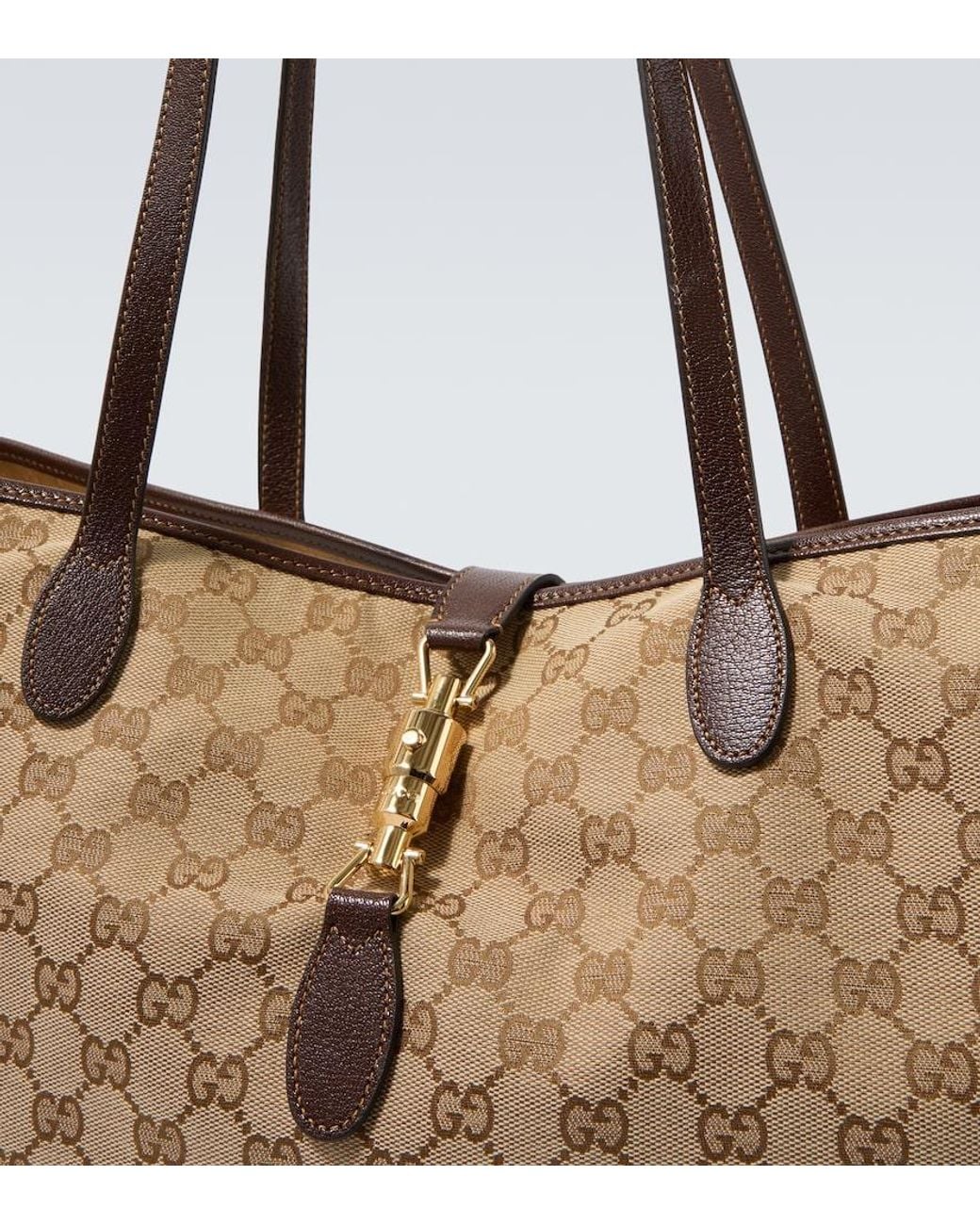 Gucci Natural Jackie Gg Canvas Large Tote Bag for men