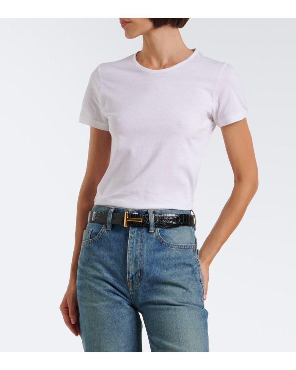 Tom Ford White Cotton Jersey T-Shirt