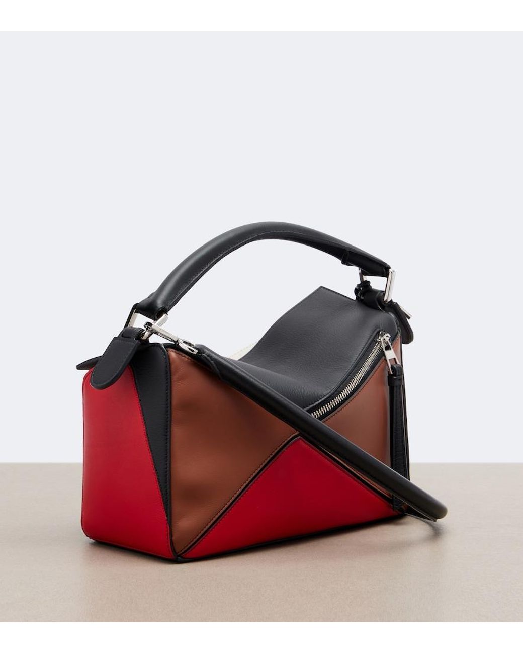 Loewe Red Puzzle Lion Intarsio Small Shoulder Bag