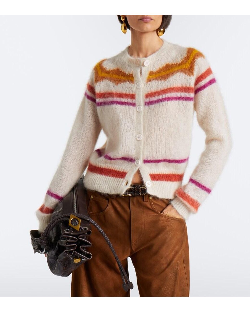 Isabel Marant Pink Molly Mohair And Wool-Blend Cardigan