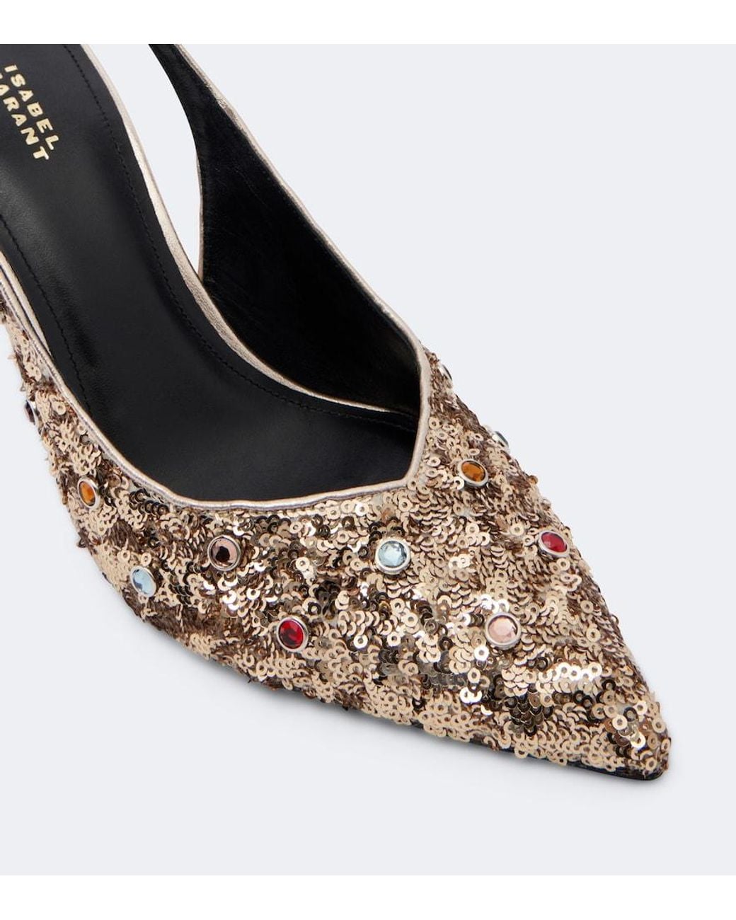 Isabel Marant Metallic Pafya Embellished Slingback Pumps