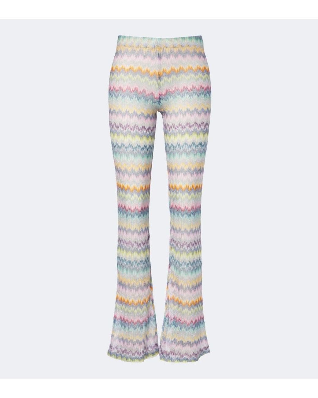 Missoni Blue Lame Flared Pants