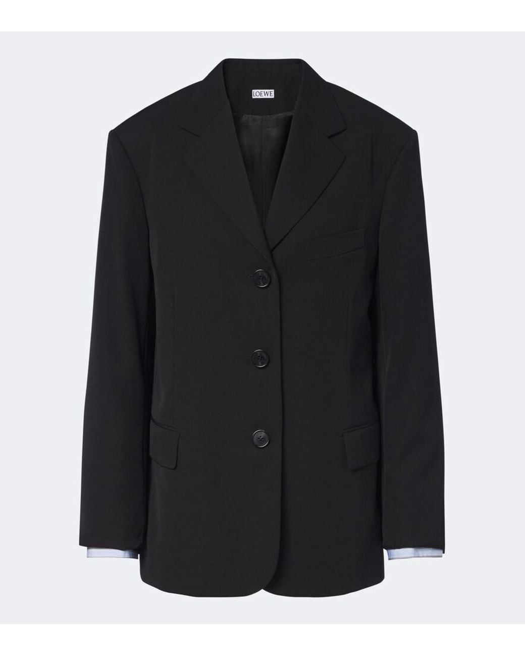 Loewe Black Double L Double-Breasted Wool Blazer
