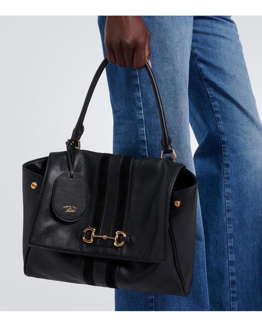 Gucci Black Paparazzo Leather Medium Shoulder Bag