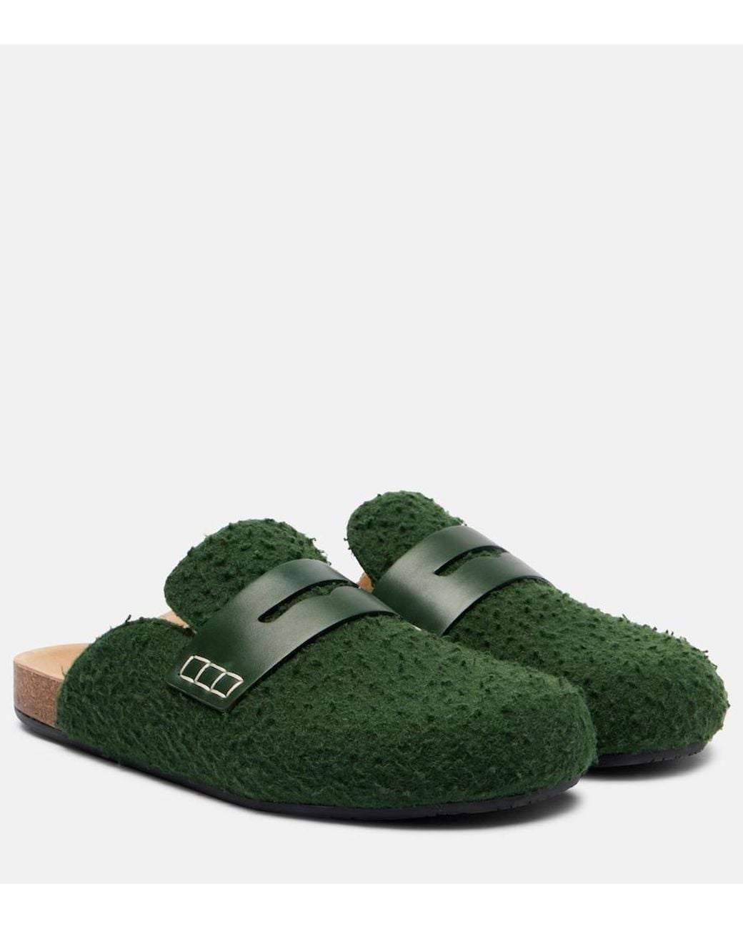 J.W. Anderson Green Felt Mules