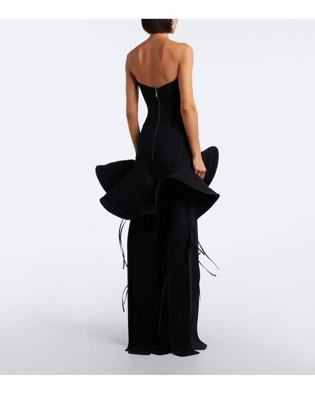 Maticevski Black Kingdom Fringed Peplum Gown