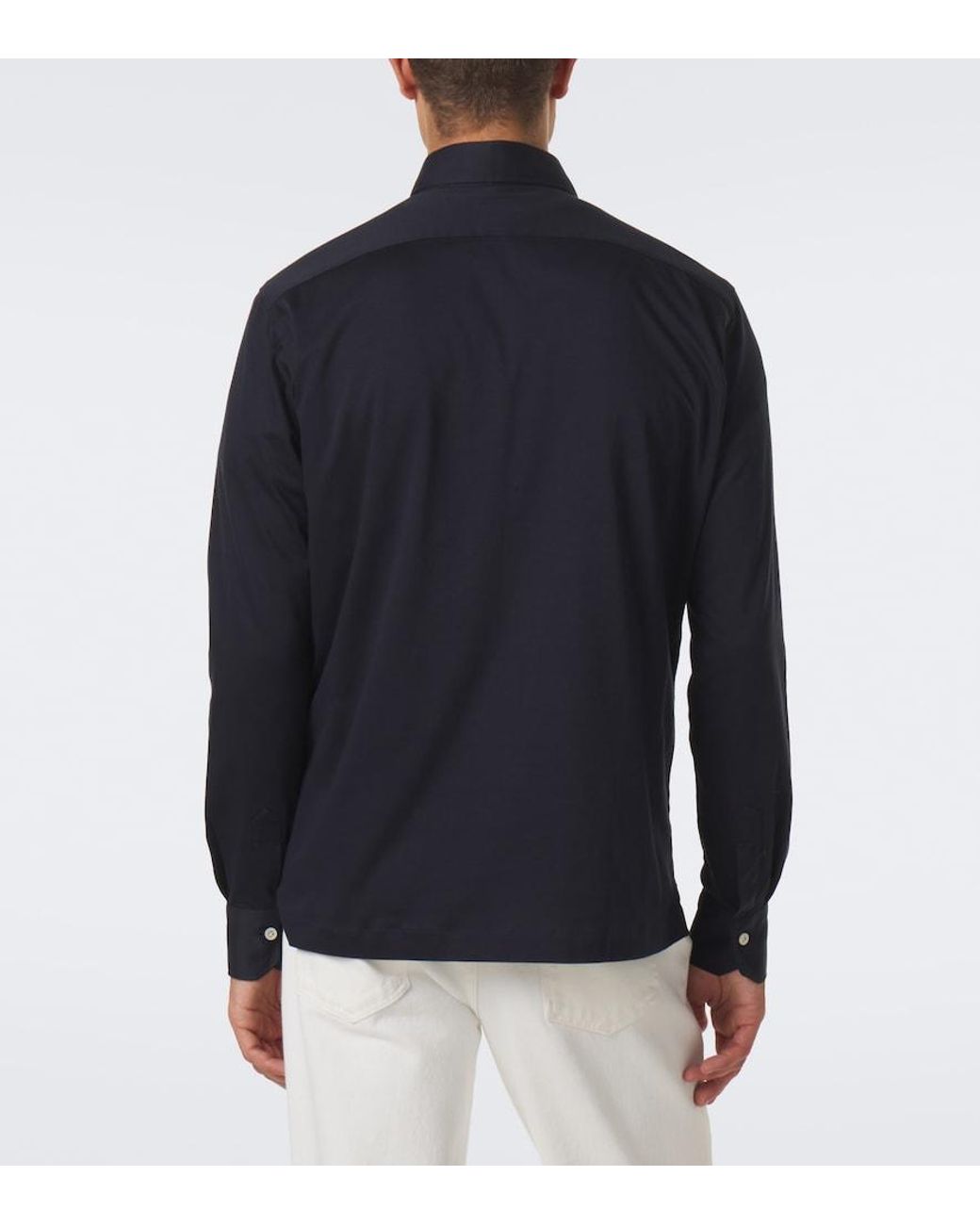 Kiton Blue Cotton Polo Shirt for men