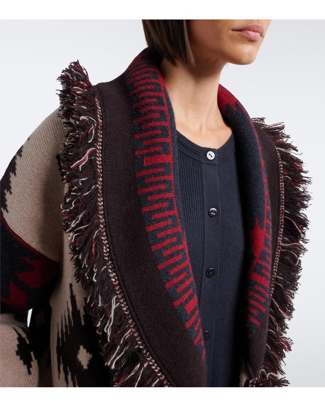 Alanui Multicolor Icon Jacquard Cashmere Cardigan