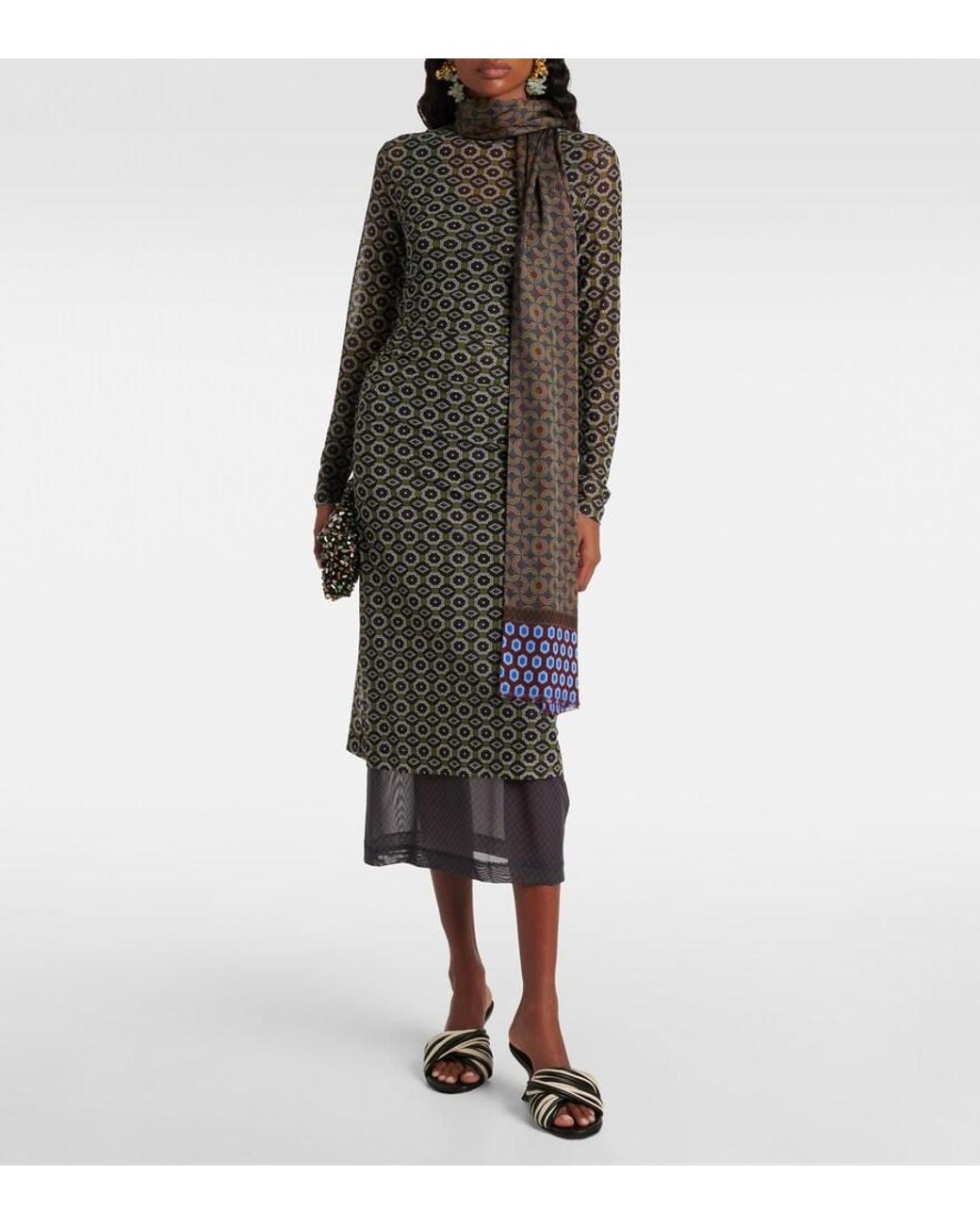 Dries Van Noten Black 75 Leather Wedge Mules