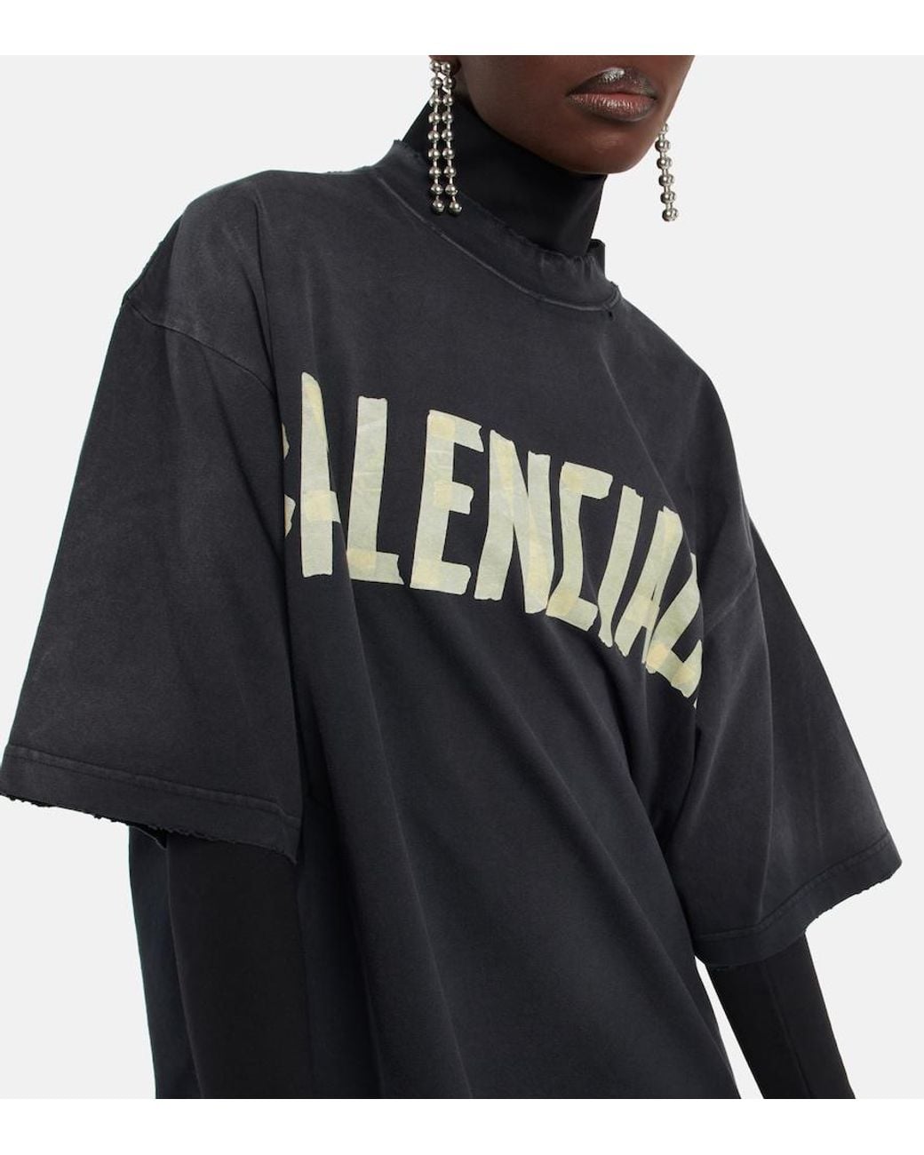 Balenciaga Black Oversized Logo T-Shirt