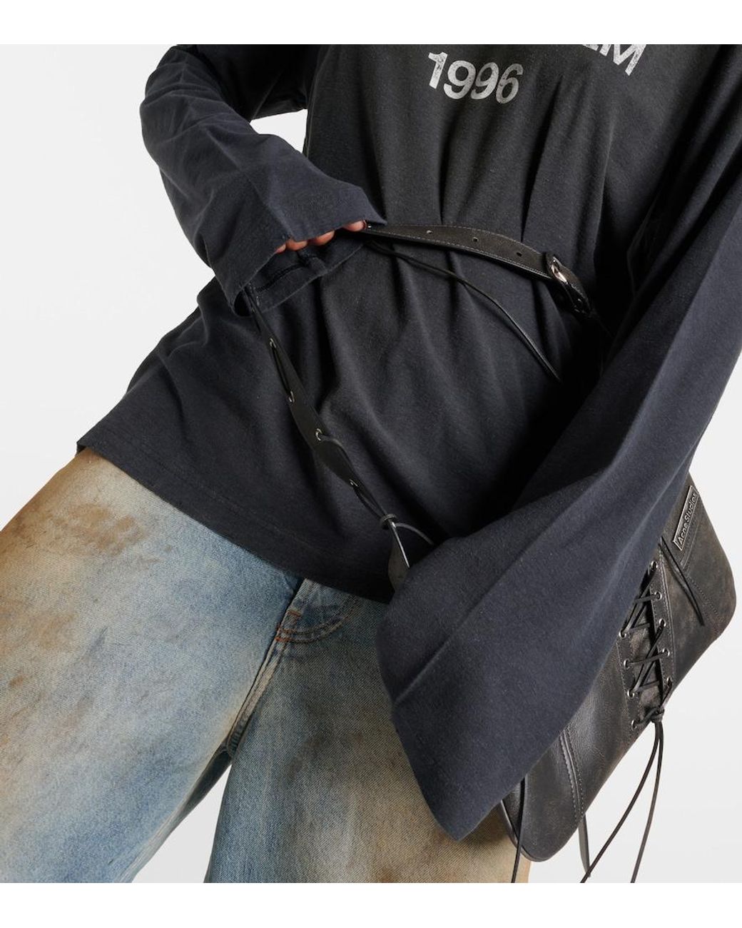 Acne Black Sprayed 1996 Logo T-Shirt