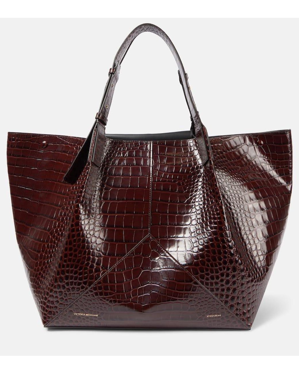 ■Victoria Beckham■W11 クロコダイル柄レザートートバッグ Victoria Beckham W11 Large Croc-Effect Leather Tote Bag in