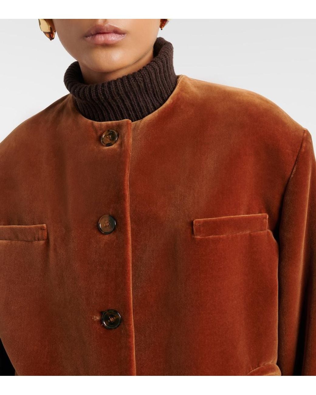 Blazé Milano Brown Gliss Cotton Velvet Jacket