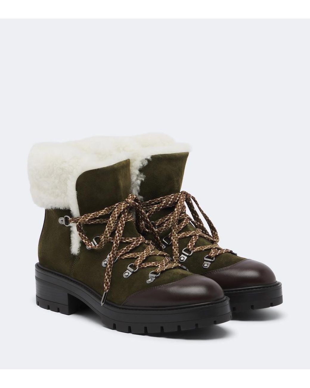 Aquazzura Brown Val Disere Suede Lace-Up Boots